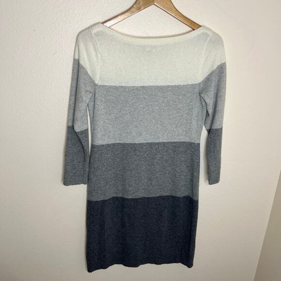 Banana Republic Wool Cashmere Blend Gray Beige Colorblock Dress Small - Picture 5 of 10